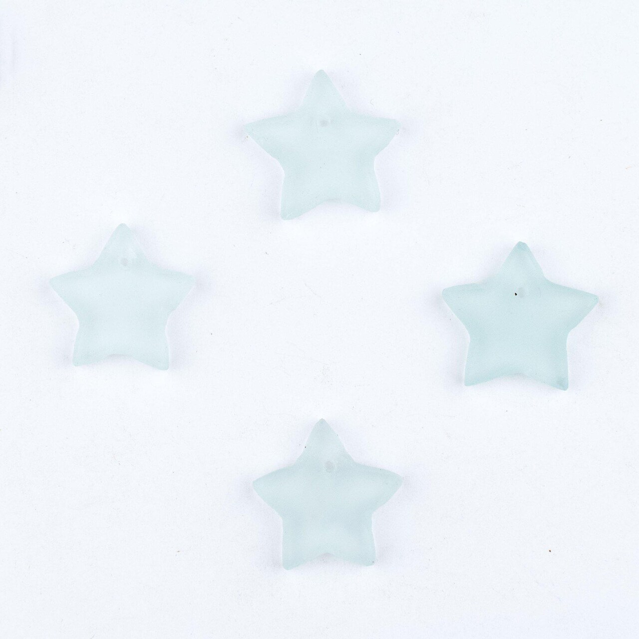 The Bead Chest Star Sea Glass Pendants, Frosted Matte Eco-Friendly Translucent Recycled Glass Charms for Jewelry & Necklace Making